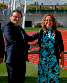 Ana Muñoz (Vicepresidenta de Asuntos de Integridad de la RFEF) y Juan Espenisa (Director General de la DGOJ)